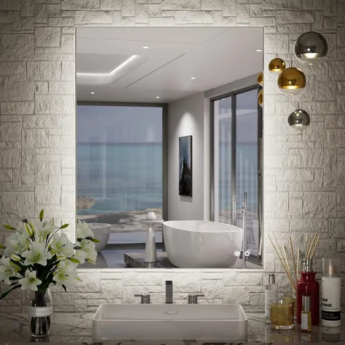 Vista 41 de TETOTE - Espejo retroiluminado para baño con luz, botón táctil regulable y función antivaho (horizontal o vertical)