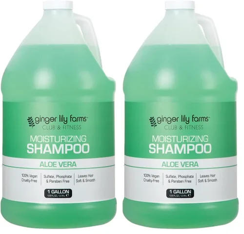 Vista 15 de Ginger Lily Farms Club & Fitness Champú hidratante para todo tipo de cabello, 100% vegano y libre de crueldad, aroma a aloe vera, repuesto de 1