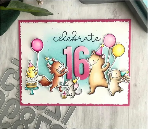 Vista 5 de Troqueles para álbumes de recortes, troqueles de metal de globo de feliz cumpleaños para hacer tarjetas, plantilla de perforación para manualidades