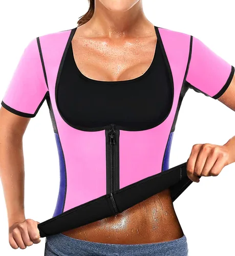 Vista 8 de NonEcho - Chaleco de neopreno para mujer adelgazante con mangas, para sauna, spa, para ejercicio, para la pérdida