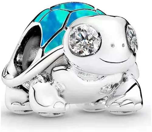 Vista 5 de KunBead Abalorio de tortuga marina para mujeres y niñas, compatible con pulseras Pandora