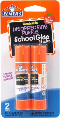 Vista 3 de Elmer's Bundle - Pegamento escolar líquido lavable, blanco, se seca transparente, 4 onzas líquidas Plus Disappearing Purple Elmer's School Glue