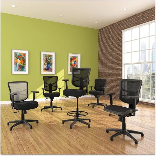 Vista 2 de Alera ALEEL42B18 Elusion Series Silla de malla giratoria/inclinable con respaldo medio - negro
