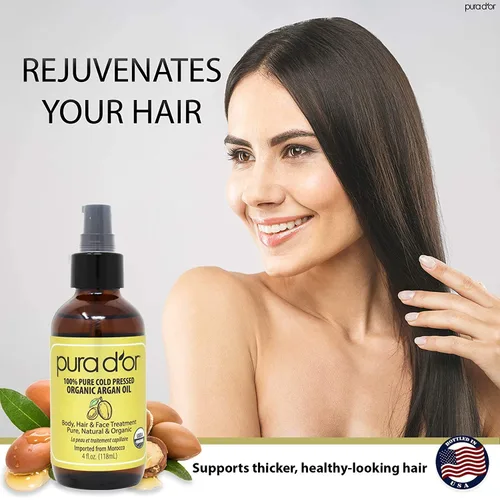 Vista 6 de PURA D'OR Champú y acondicionador de biotina de terapia avanzada antiadelgazamiento y aceite de argán orgánico marroquí (4 onzas / 4.0 fl oz)