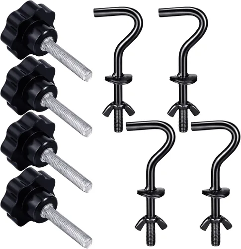 Vista 7 de Therwen Kit de 8 piezas de accesorios para hamaca de alta resistencia, gancho de rosca de repuesto, perilla de mano para columpio, patio, base