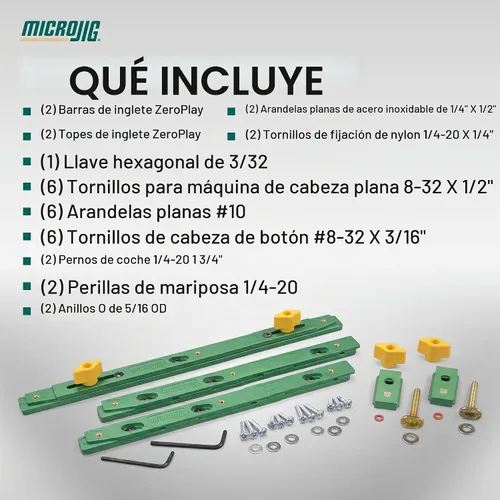 Vista 6 de Microjig ZP750-B2S2 Zeroplay - Barra de inglete (2 unidades) - Más vendido (nuevo, actualizado)