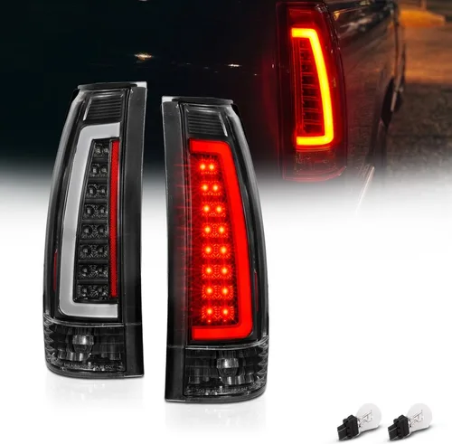 Vista 2 de AmeriLite - Juego de luces traseras de tubo LED tipo C para Chevy GMC C/K 1988-1999 tamaño completo, Tahoe Suburban, lado del pasajero y del Negro