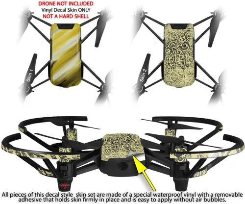 Vista 2 de Skin Decal Wrap 2 Pack para DJI Ryze Tello Drone Mezcla de pintura de drone amarillo no incluido
