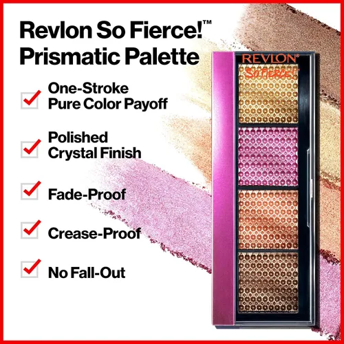 Vista 2 de Revlon So Fierce - Paleta de sombra de ojos prismática, maquillaje de ojos, pigmentado ultra cremoso en acabados mate y perlado mezclables, 961