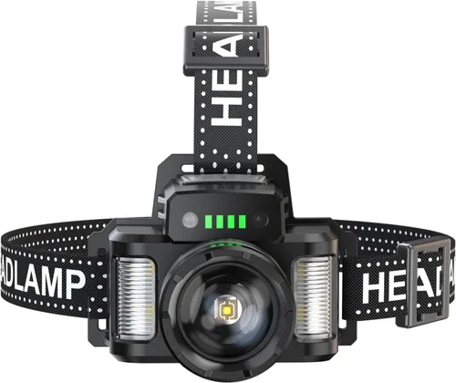 Vista 7 de Lixada Faro LED para correr, múltiples modos con sensor de movimiento, 800-1000 lm IPX4 impermeable, faro USB recargable con zoom, lámpara de cabeza