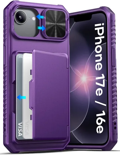 Vista 26 de ATATOO Funda Cartera para iPhone Air, Portador de Tarjetas Integrado (3-5 Tarjetas) [Bloqueo RFID] y Cubierta Deslizante para Cámara, Protección
