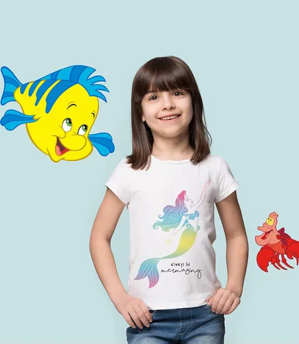 Vista 4 de Camiseta de Niñas de Princesas Disney (Conjuntos) Jasmín Ariel Tiana Blancanieves Bella Rapunzel Cenicienta Mulan Aurora Moana Ropa