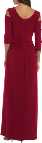 Vista 2 de Elegante vestido de fiesta con hombros descubiertos y mangas 34 para mujer, vestido de fiesta formal de graduación, vestido de fiesta con diamantes