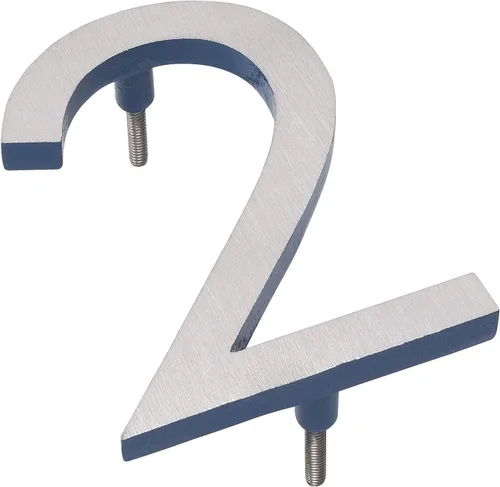 Vista 8 de Montague Metal Products MHN-04-F-SB2-7 Números de casa de dirección flotantes modernos de aluminio cepillado sólido, 4 pulgadas, níquel satinado