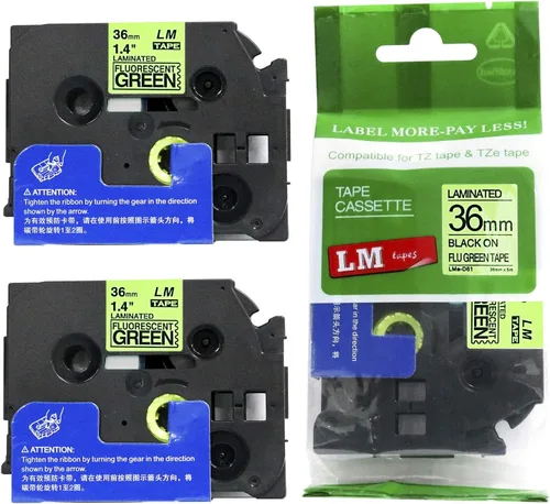 Vista 9 de 2/Pack LMe561 Premium 1.5" Black Print on Blue Label Tape, Compatible with Brother TZe-561 P-Touch Tape 36mm Laminated Replacement Label Tape.