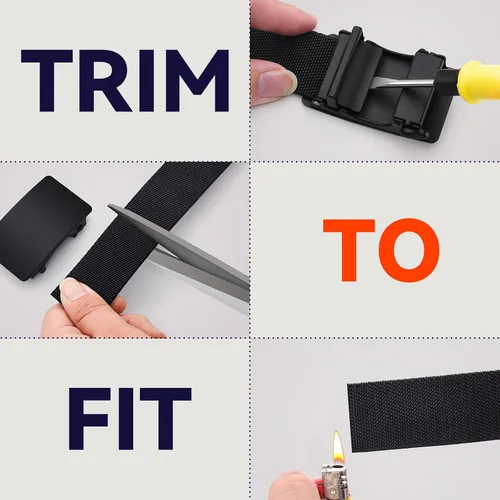 Vista 6 de Cinturón de trinquete de nailon para hombres, cinturón táctico EDC CCW, elástico ajustable