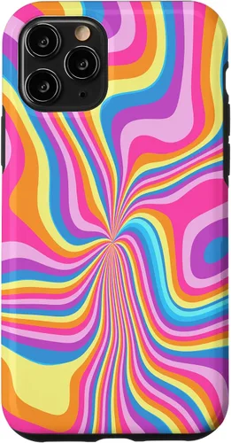 Vista 10 de Funda psicodélica psicodélica para iPhone 15 Groovy Liquid Swirl Retro de los años 70 y 80