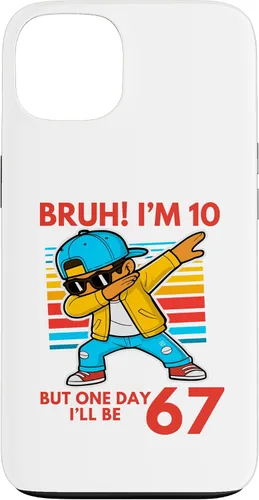 Vista 7 de Bruh I'm 10 But One-Day I'll Be 67 Retro 10th Birthday Kids Case for iPhone 17