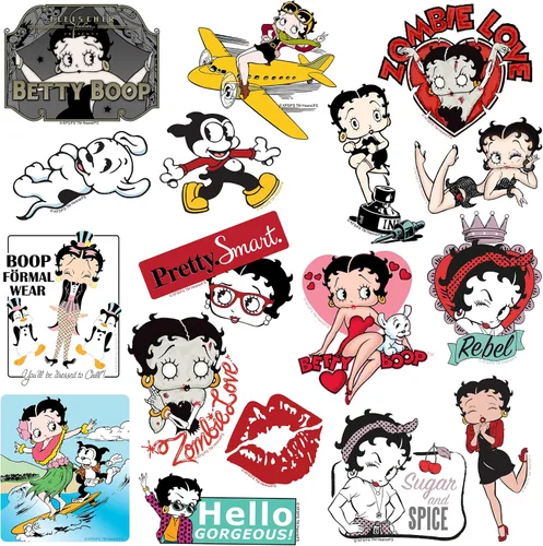 Vista 4 de Betty Boop - Paquete de 50 calcomanías de vinilo impermeables
