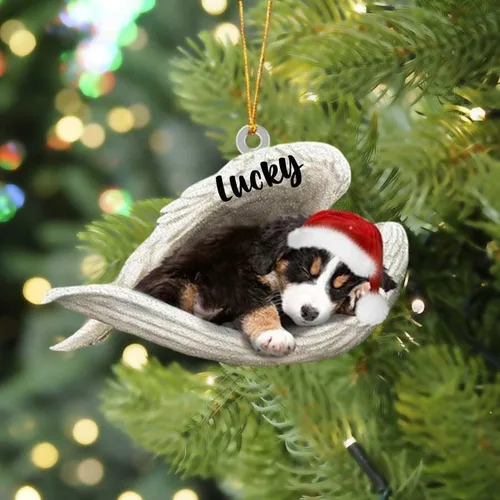 Vista 20 de America Bulldog Sleeping Angel Christmas - Adorno acrílico plano para perro, regalo conmemorativo para perro, adorno personalizado con nombre
