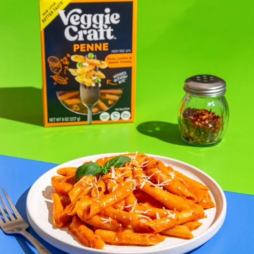 Vista 8 de Veggiecraft Farms Penne Pasta - Pasta baja en carbohidratos, alta en proteínas, hecha con batata, lentejas y guisantes, sin gluten, fideos de pasta