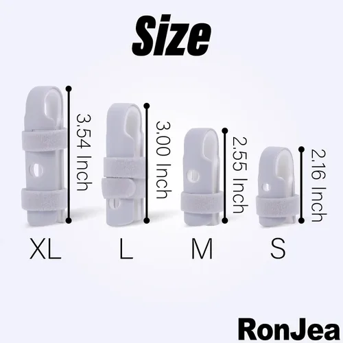 Vista 6 de RonJea Férula ligera para los dedos, 4 soportes graduados para el pulgar/medio/anillo/índice/meñique, soporte estabilizador para inmovilización