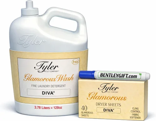 Vista 13 de Tyler Candle Company Glam Wash - Detergente para ropa sucia, Diva de 16 onzas líquidas, con bolsa individual de bolsa glamorosa, tapa a prueba