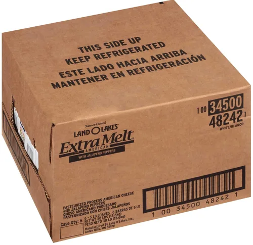 Vista 5 de Land O Lakes Queso americano extra derretido con jalapeños, 5 libras, 6 por caja.