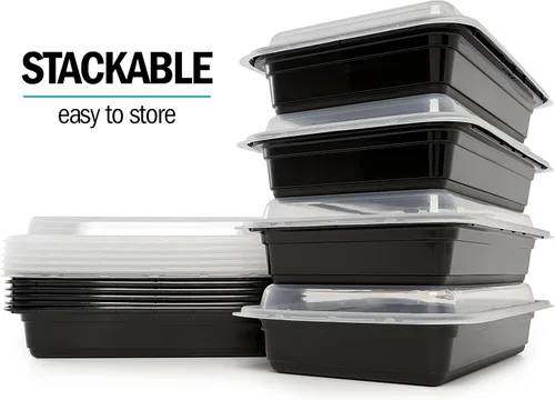 Vista 7 de Igluu Meal Prep Contenedores reutilizables (paquete de 10) 1 compartimento