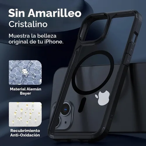 Vista 5 de TAURI Funda magnética 5 en 1 diseñada para iPhone 14 para iPhone 13, [compatible con MagSafe] con 2 protectores de pantalla + 2 protectores de lente