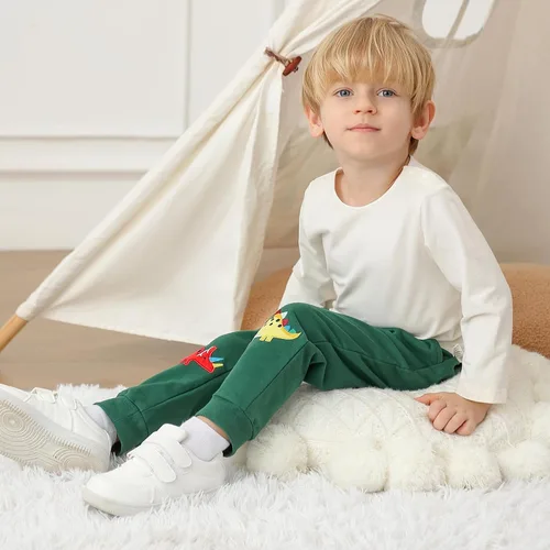 Vista 3 de GFQLONG Pantalones deportivos de algodón para niños de 2 a 6 años A-verde y azul