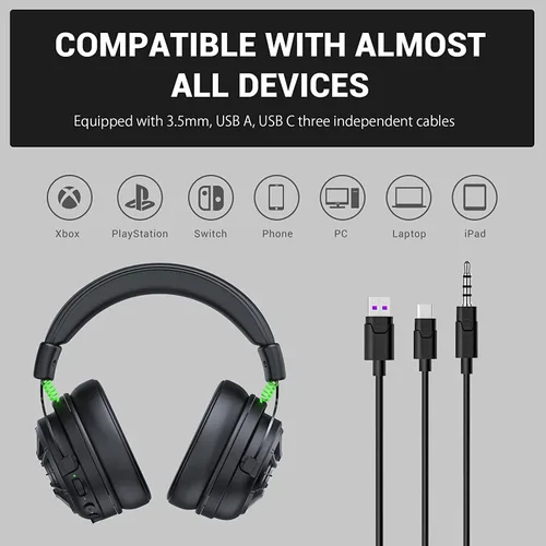 Vista 2 de EKSA StarEngine Pro - Auriculares para juegos de PC, sonido envolvente 7.1 para PS4 PS5 Xbox, micrófono inteligente con cancelación de ruido