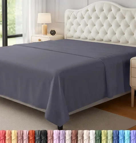 Vista 28 de Utopia Bedding Sábana encimera – 1 paquete (individual, beige) – Tela de microfibra suave cepillada – Sábana superior resistente al encogimiento y a