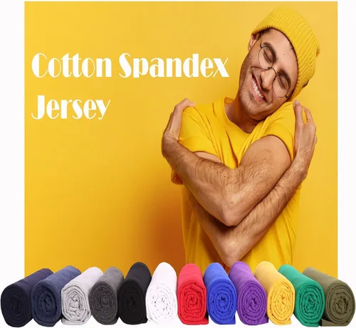 Vista 6 de FabricLA Tela de Jersey de Algodón y Elastano por Yarda - 10 oz Tela de Algodón y Elastano Elástica en 4 Direcciones, 60" de Ancho – Perfecta
