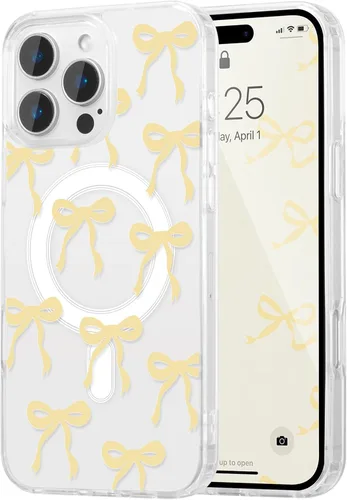 Vista 10 de UEEBAI - Funda magnética para iPhone 11, diseño de lazo, compatible con MagSafe, funda transparente delgada inalámbrica, antiamarilleo, a prueba