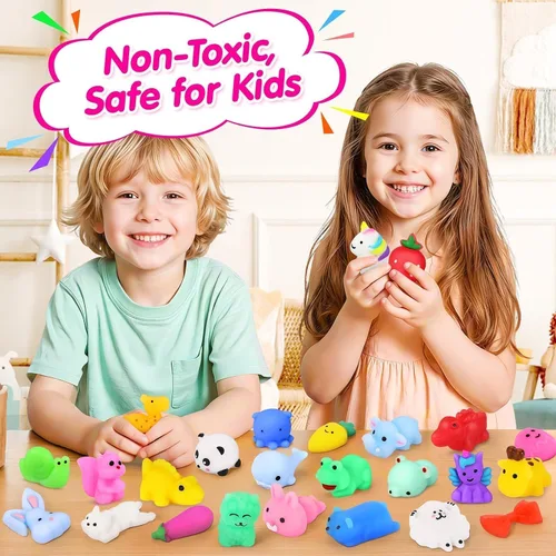 Vista 5 de Recuerdos de fiesta, 130 juguetes esponjosos: Kawaii Squishies Fidget Toys Caja del tesoro juguete para premios de aula, estudiantes, suministros