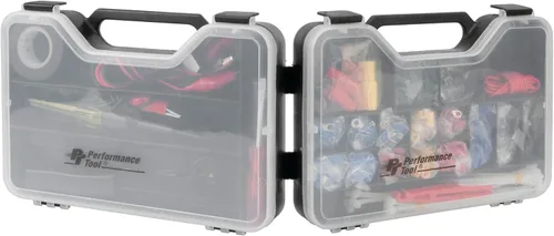 Vista 5 de Performance Tool W5207 Kit de reparación eléctrica multiusos de 285 piezas, color negro