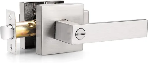 Vista 15 de Probrico Palanca de Puerta de Cama y Baño Negro Mate Servicio Pesado Manija de Puerta de Privacidad, Cerradura de Puerta Sin Llave Interior Baño