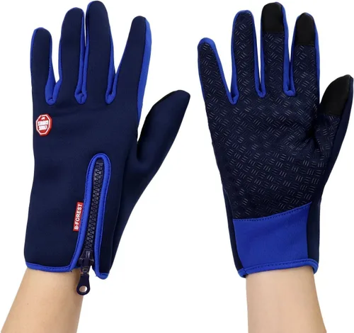 Vista 5 de Guantes de invierno con pantalla táctil, guantes cálidos, guantes para clima frío, resistentes al viento, para ciclismo, conducción, equitación