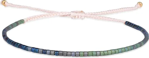 Vista 2 de Kelitch - Pulsera de cuentas de cristal de color bohemio, hecha a mano, joyas de la amistad para el verano