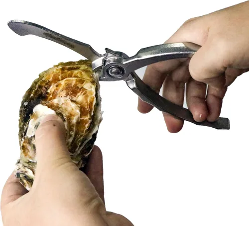 Vista 8 de Cuchillo de acero inoxidable para abrir ostras, cortador de ostras, abridor de mariscos para cocina, herramienta de mariscos, kit de abridor