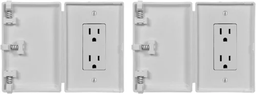 Vista 9 de Cubierta de salida de pared para mascotas para bebé y niño pequeño moderno Decora Leviton Legrand de estilo ancho, protector de seguridad eléctrico