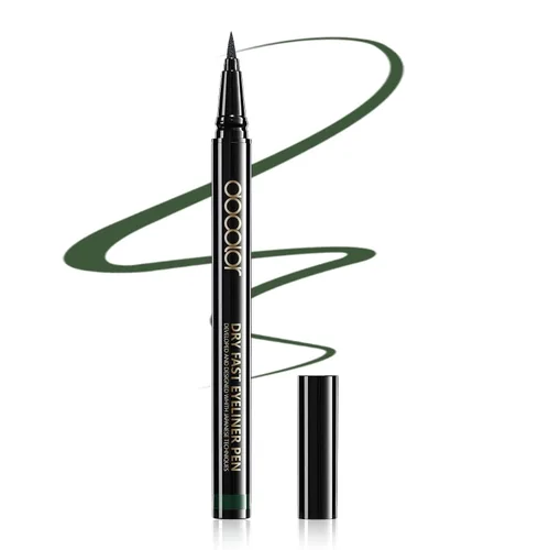 Vista 18 de Docolor - Lápiz delineador de ojos impermeable súper delgado y preciso, delineador líquido negro para todo el día, maquillaje profesional, lápiz