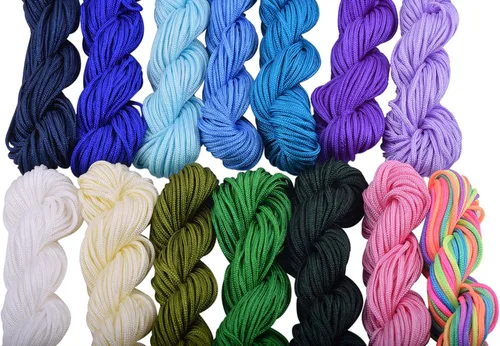 Vista 34 de KONMAY 1 rollo de cuerda de nailon de 150 yardas, trenzado de 0.016 in de nailon Shamballa Macramé/cordón de cuentas, cordón de nudo chino, cuerda