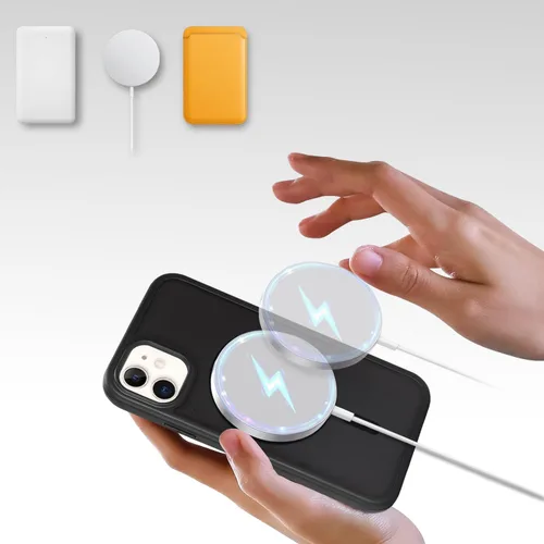 Vista 4 de Funda magnética para iPhone 12 mini con protector de pantalla integrado, compatible con MagSafe, para Apple 12 Mini, fundas de cuerpo completo