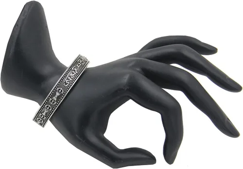 Vista 3 de DharmaObjects Pulsera Dorji grande de plata de ley 92.5 maciza Om Mani Padme Compassion Dorji, Metal