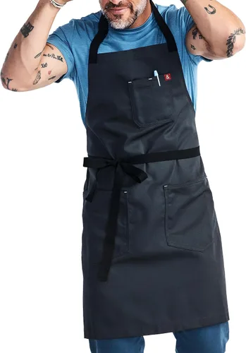 Vista 14 de hedley & bennett Essential Apron - Professional Chef Apron with Pockets & Adjustable Bib Strap for Cooking & Grilling