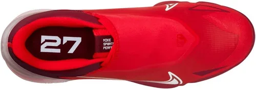 Vista 3 de Nike Force Zoom Trout 8 Pro - Botines de béisbol de metal, color rojo, blanco, talla 9.5, mediano, Rojo Blanco