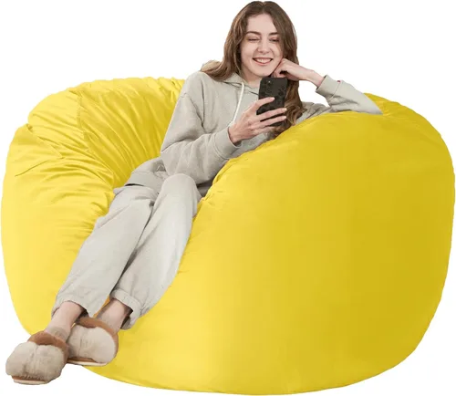 Vista 49 de HABUTWAY Silla de Puf de 2 Pies, Puf de 2' de Sillones Pequeños con Relleno, Silla de Puf en Forma de Lágrima de Terciopelo Ultra Suave con Funda