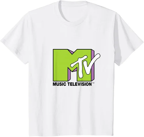 Vista 67 de Camiseta de tratamiento de relleno con logotipo MTV verde lima y morado, Negro, S Azul Marino